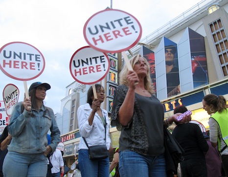 UNITE HERE casino workers picketing