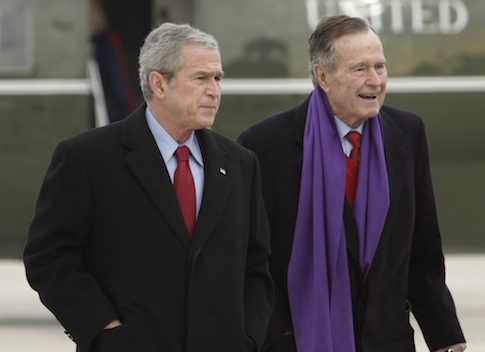 Former Presidents George W. Bush and George H.W. Bush