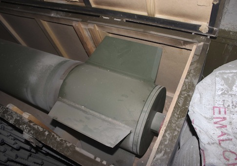A rocket is seen on a ship seized by the Israeli navy in the Red Sea
