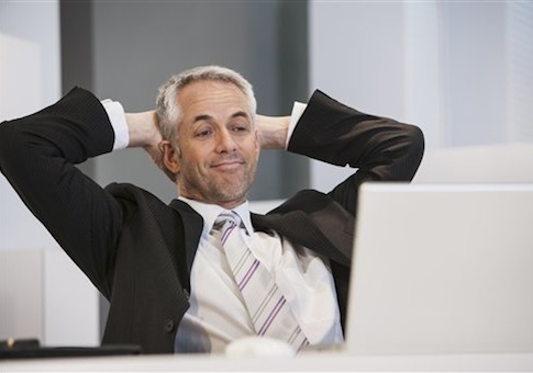 Man working hard