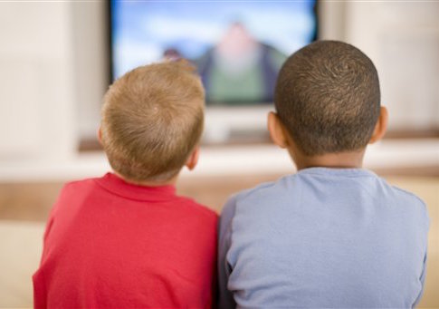 Children watching television