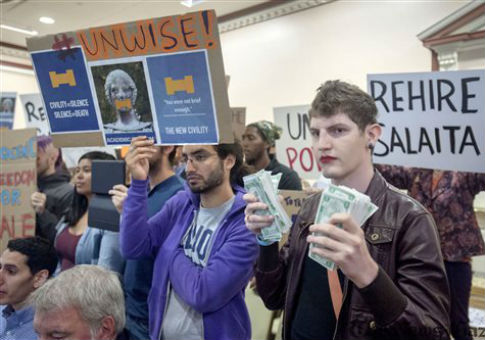 Steven Salaita protests