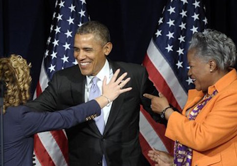 Debbie Wasserman Schultz, Barack Obama and Donna Brazile