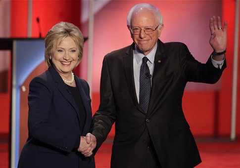 Hillary Clinton and Bernie Sanders