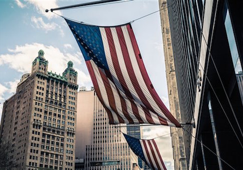 American flag Manhattan