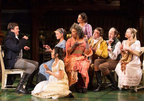 The cast of Folger Theatre’s production of Sense & Sensibility enjoying some tea and a bit of gossip / Photo by Teresa Wood.