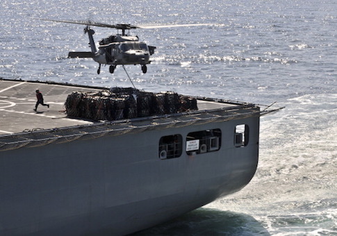 U.S. Marines assisting In Oshima Island in the Pacific Ocean