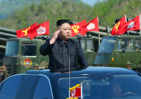 This undated picture released by North Korea's official Korean Central News Agency (KCNA) on April 26, 2017 shows North Korean leader Kim Jong-Un attending the combined fire demonstration of the services of the Korean People's Army in celebration