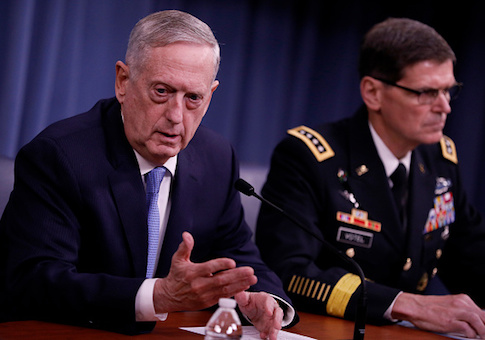 Defense Secretary James Mattis and General Joseph Votel, commander, US Central Command