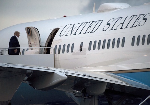 President Donald Trump boards Air Force One