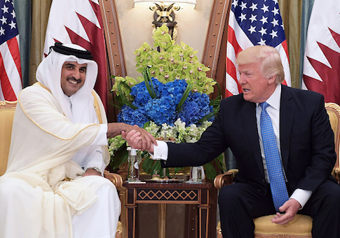 President Donald Trump and Qatar's Emir Sheikh Tamim Bin Hamad Al-Thani