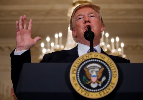 U.S. President Donald Trump speaks during a "Made in America" products showcase event at the White House in Washington, U.S.