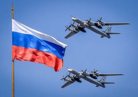 Russian Tupolev Tu-95 turboprop-powered strategic bombers