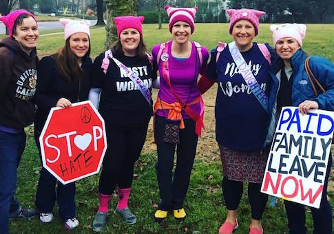 Picture posted to Facebook in January 2017 showing Lenore VanderZee with Anna Sorensen,Democrat Tedra Cobb's campaign manager