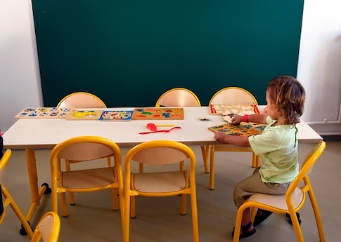 kid in a classroom