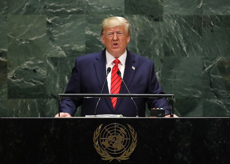 U.S. President Donald Trump addresses the 74th session of the United Nations General Assembly at U.N. headquarters in New York City, New York, U.S.