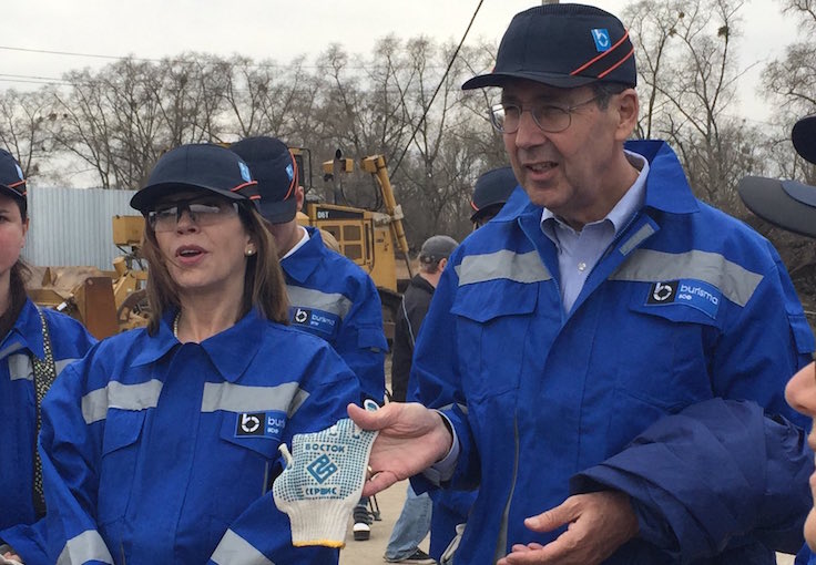 Evelyn Farkas and the Atlantic Council's John Herbst wearing Burisma-branded clothing / Twitter