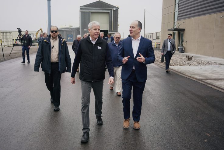 Energy Secretary Chris Wright tours one of the Idaho National Labratory's facilities alongside the lab's director John Wagner on Monday, Dec. 8, 2025.